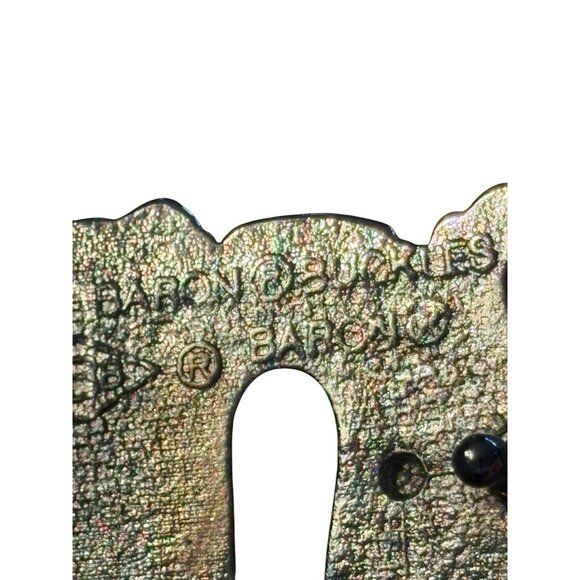 DRAGON FIRE FLAME BREATHING SOLID BRASS CHROME PLATED BARON BELT BUCKLE 1981 - Picture 12 of 16